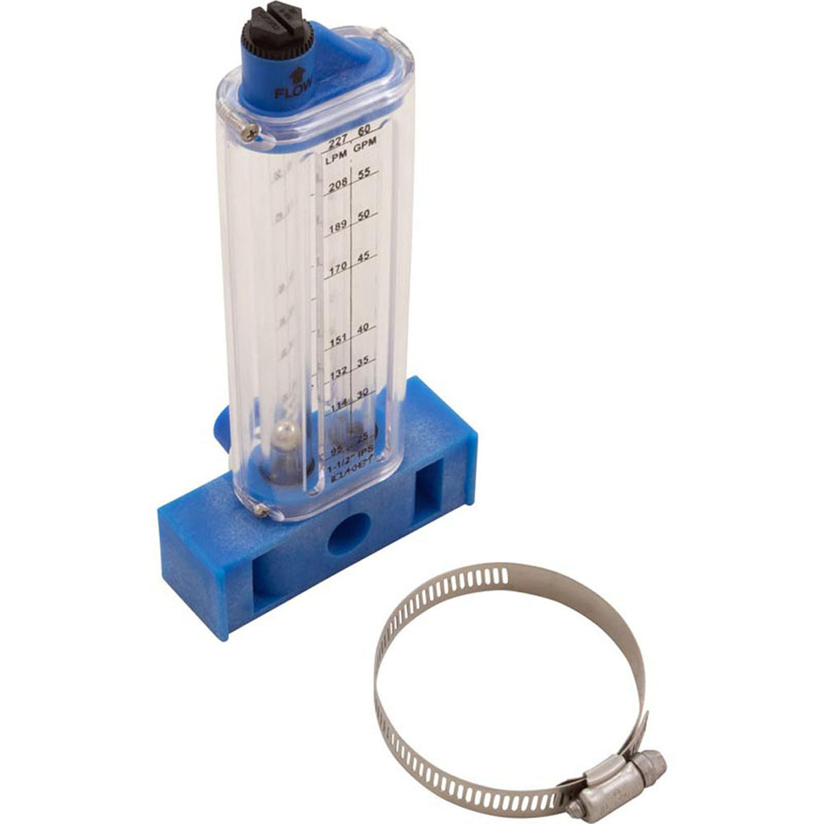 Flowmeter, Rola-Chem Vertical Mount, 1-1/2" PVC, 25-60 GPM