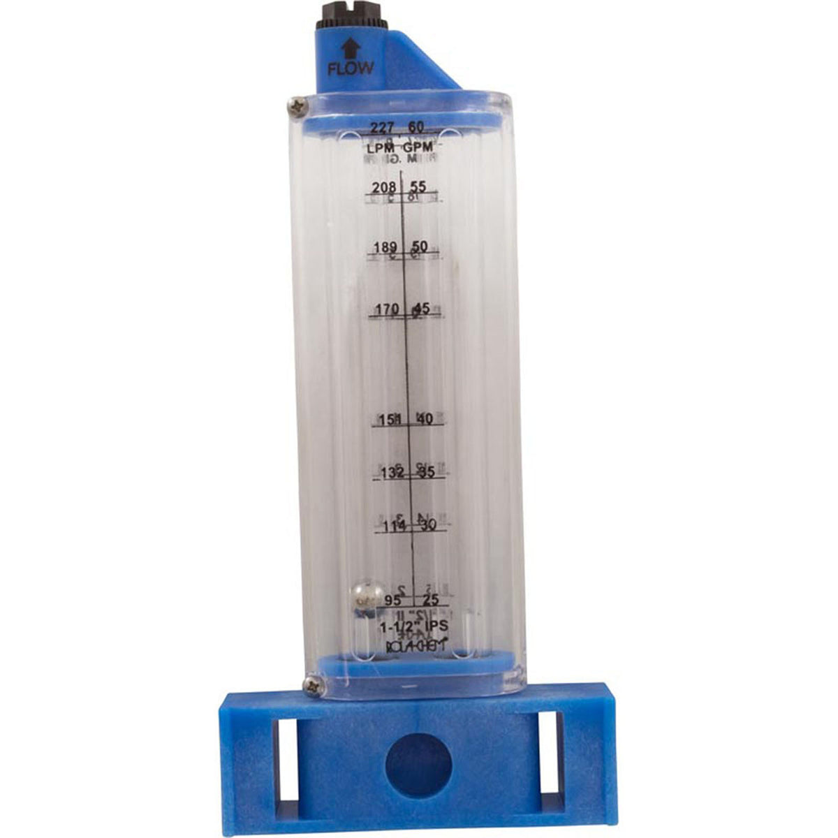 Flowmeter, Rola-Chem Vertical Mount, 1-1/2" PVC, 25-60 GPM