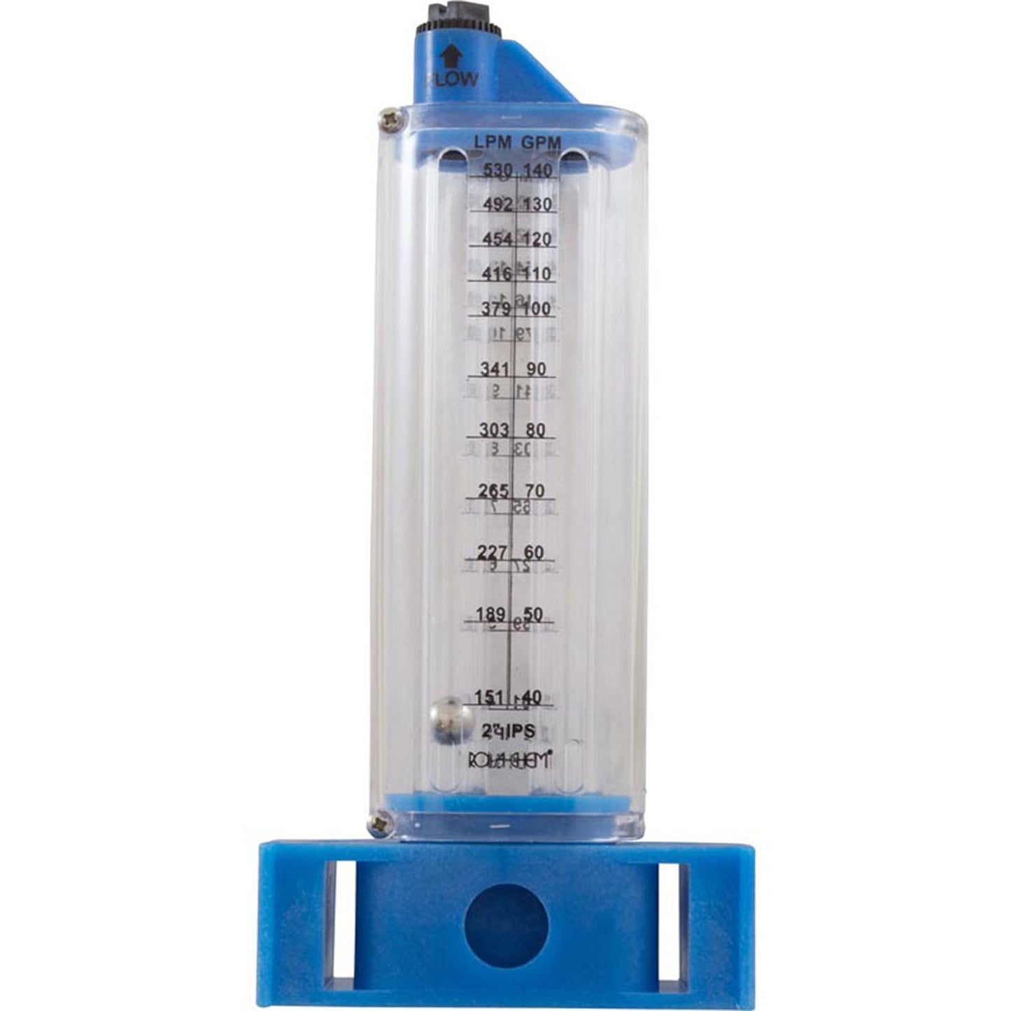 Flowmeter, Rola-Chem Vertical Mount, 2" PVC, 30-150 GPM