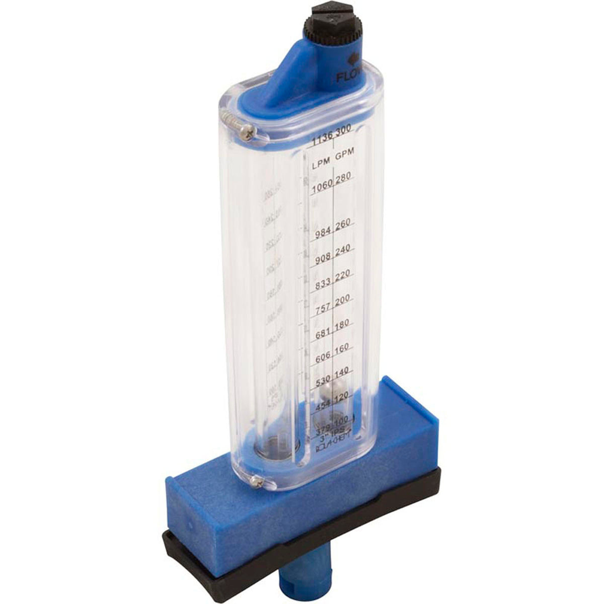 Flow Meter, Rola-Chem Top Mount, 3" PVC, 80-300 GPM