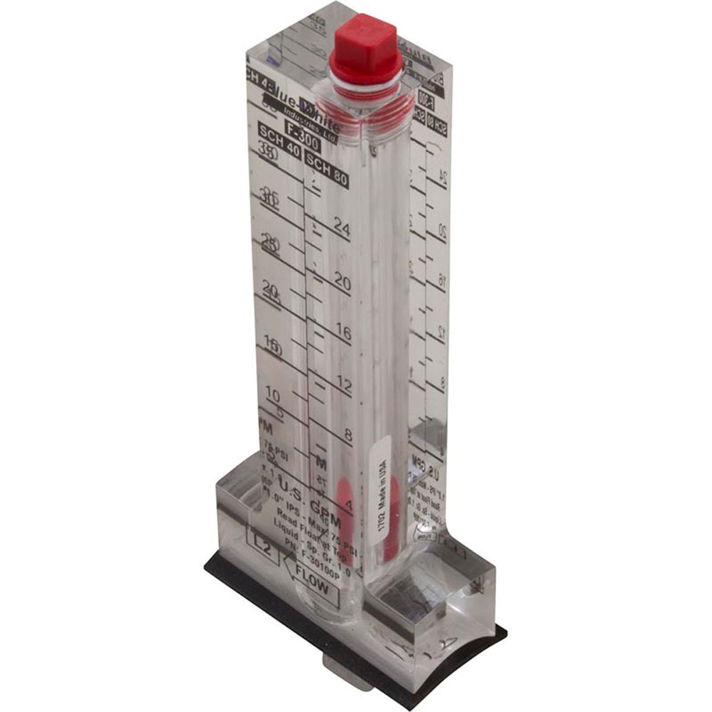 Flow Meter, Blue-White, F-300, for 1" PVC, 5-35 gpm