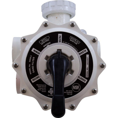 Válvula multipuerto, Praher SM2-SR3U, 2", con plomería StaRite, blanca