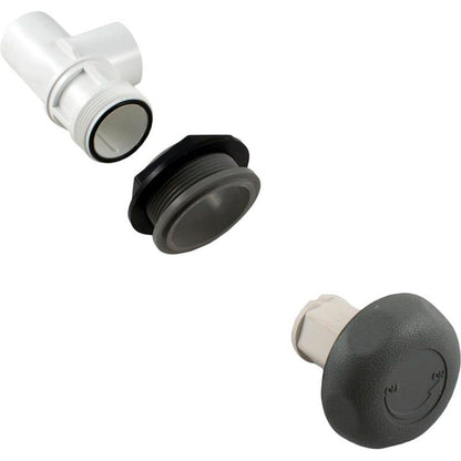 Válvula de encendido y apagado, vía fluvial, conexión de 1" x conexión de 1", puerto único, gris