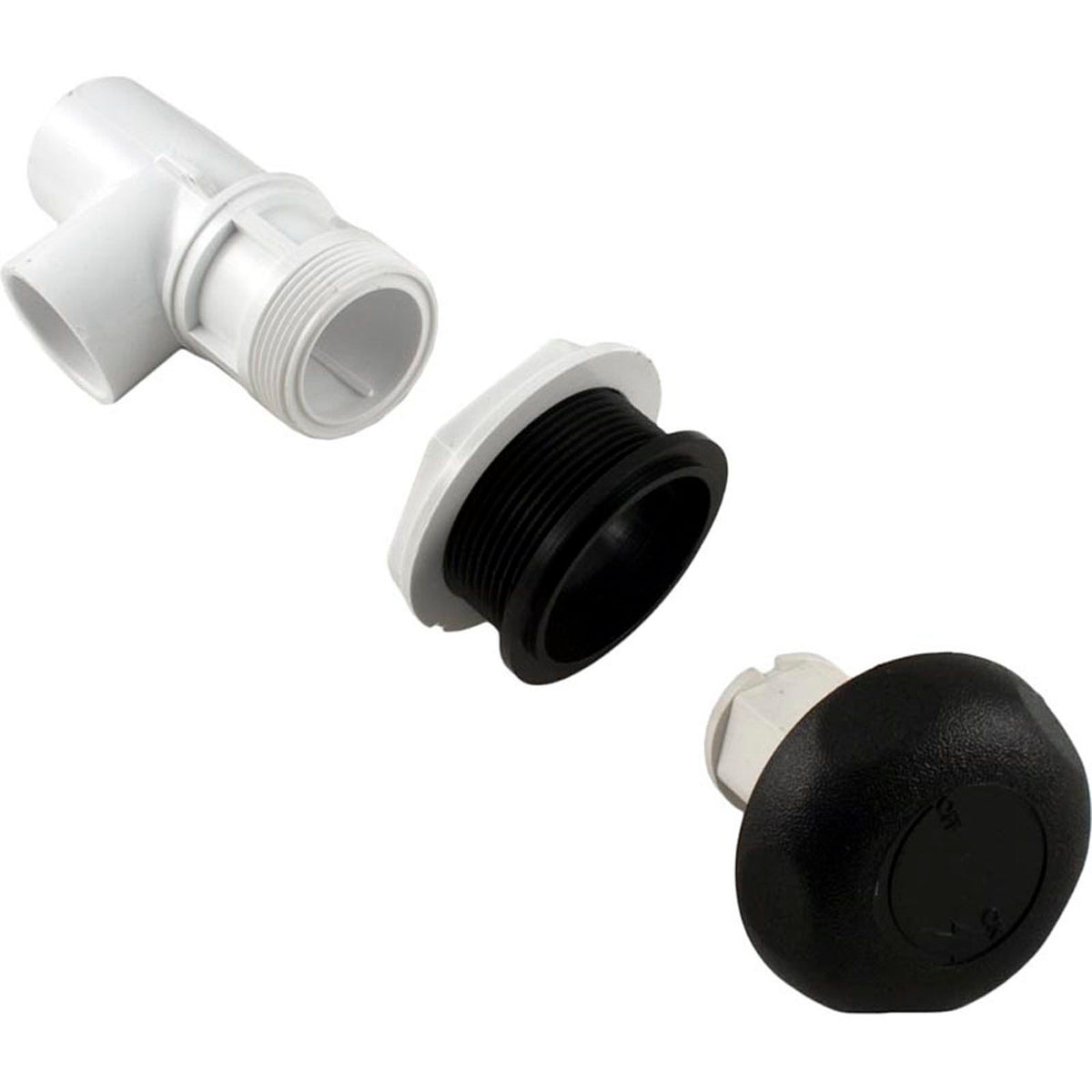 On/Off Valve, Waterway, 1"s x 1"s, Single Port, Black