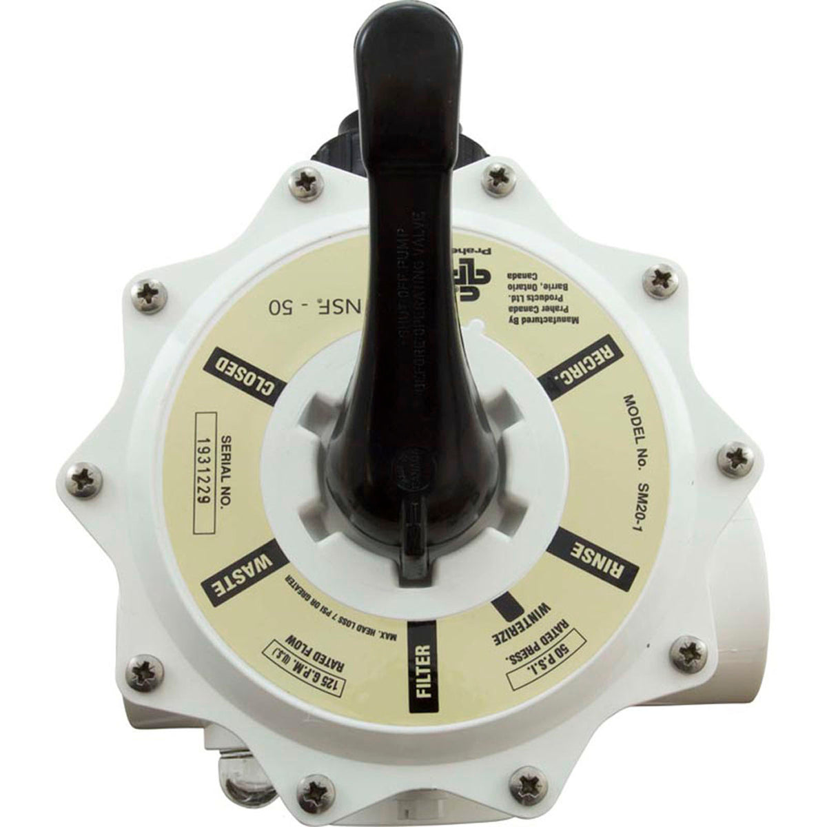 Multiport Valve, Waterway Side Mount, 2"fpt, w/Unions