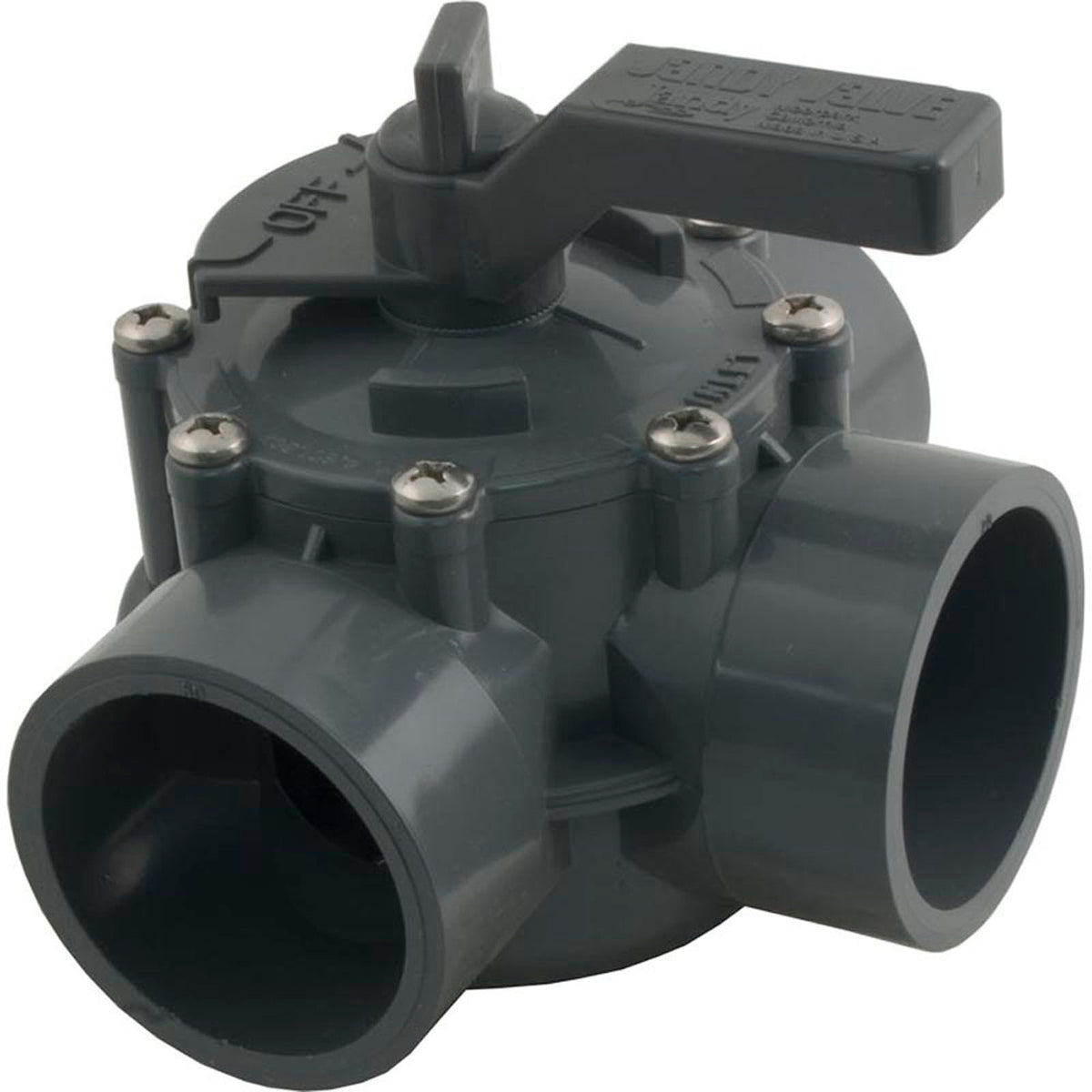 Dvtr Valve, Jandy Neverlube, 2"s/2-1/2"spg Non-Pos, 3 Port, Gry