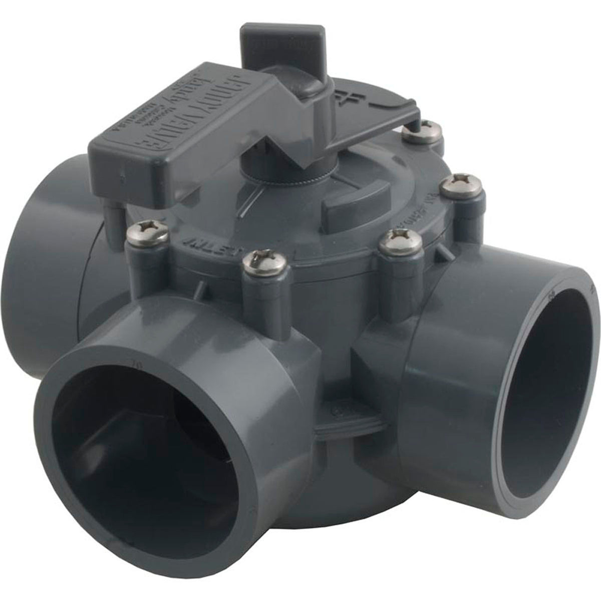 Dvtr Valve, Jandy Neverlube, 2"s/2-1/2"spg Non-Pos, 3 Port, Gry