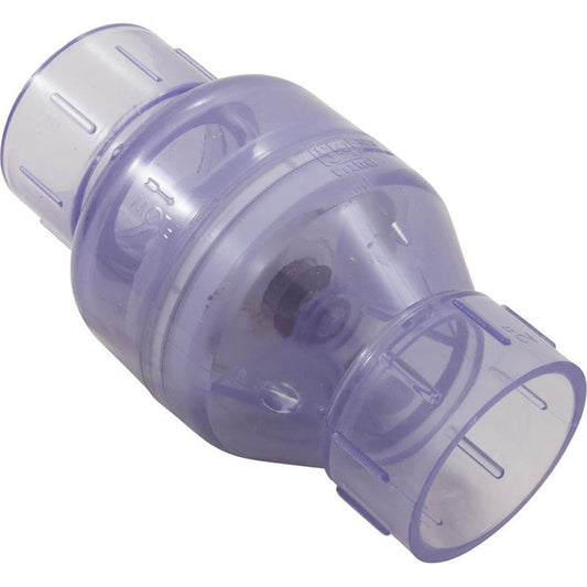 Check Valve, Flo Control 1011,2"s,1/2lb,Spring,Water,Clear