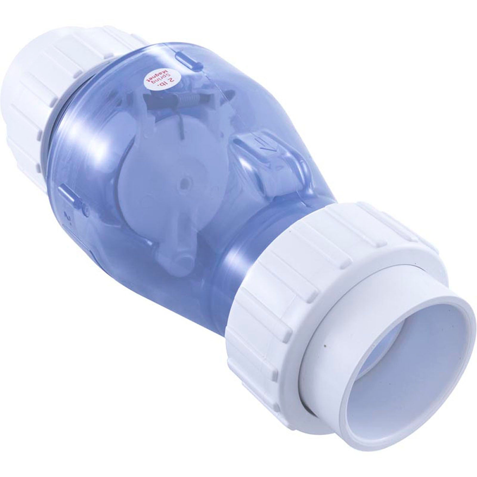 Check Valve, Magic Plastics Smart Check, 2"Union, 2lb. Clear