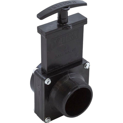 Gate Valve, 3 pc, Valterra, 2"mpt x 2"s, 40psi, Black