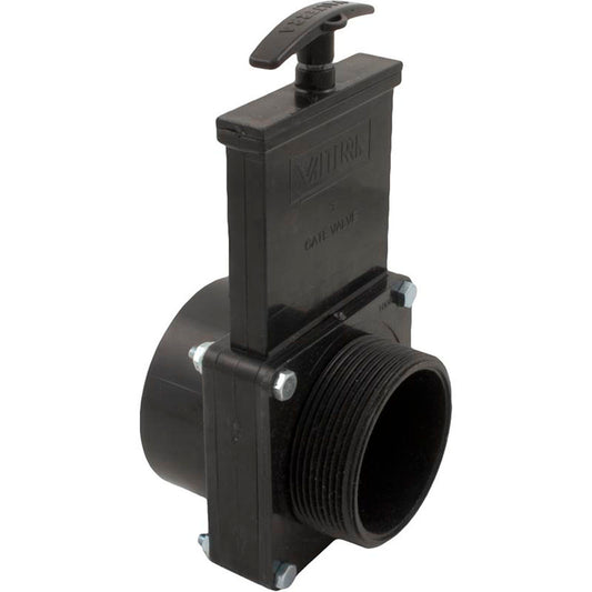 Gate Valve, 3 pc, Valterra, 3"s x 3"mpt, 30psi, Black