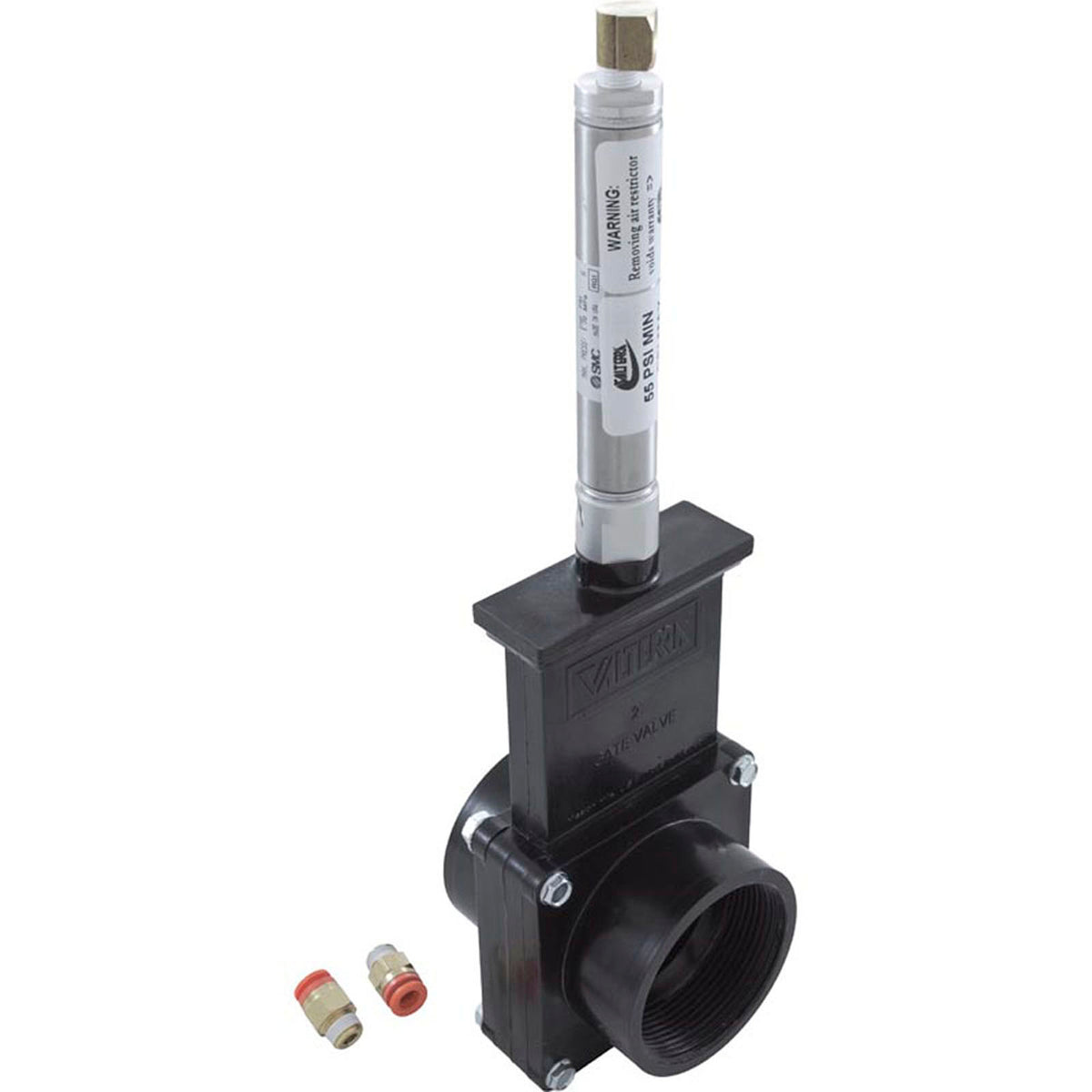 Gate Valve, 3 pc Pneumatic, Valterra, 2"fpt x 2"fpt, 40psi