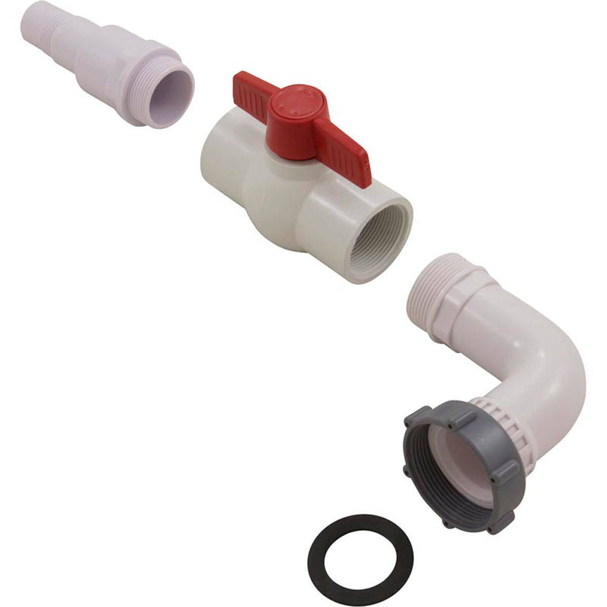 Ball Valve, Intex Pools, w/ Elbow, 40 mm Union