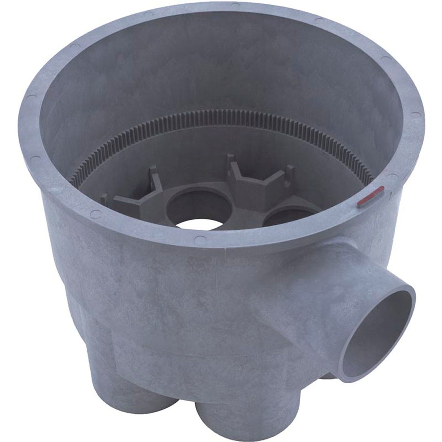 Housing, A & A 6 Port Low Profile Valve, 2", Bottom, Gray