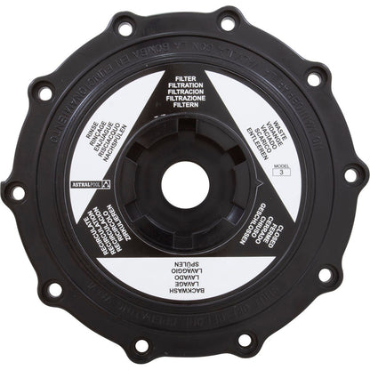 Valve Lid, Astral, Black Top 2" Multiport Valves, with Label