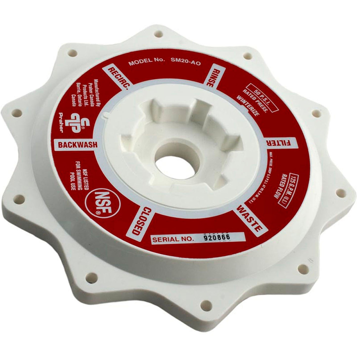Cover, Praher ABS 2" Top/Side Mount Valves, White