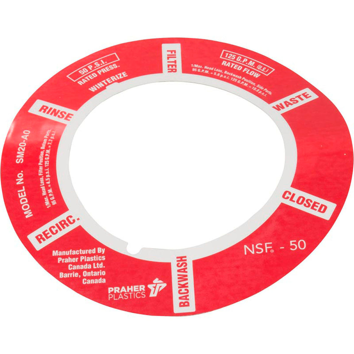 Decal, Praher ABS  2" Side Mount Valve
