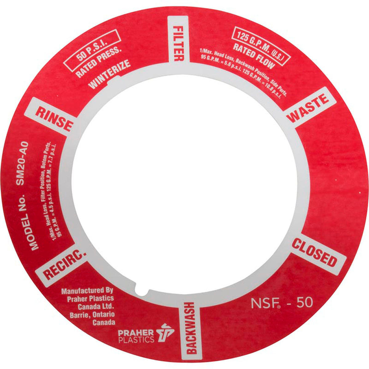 Decal, Praher ABS  2" Side Mount Valve