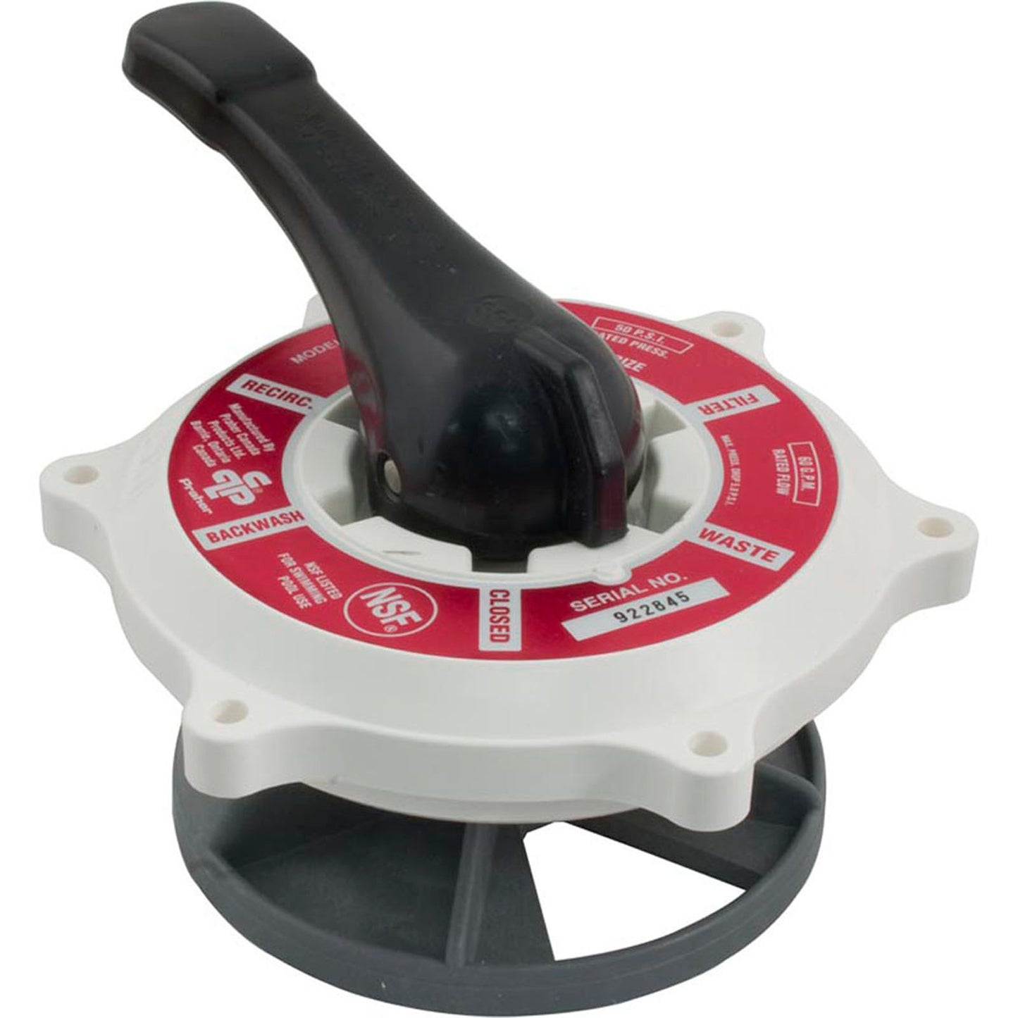 Lid Assembly, Praher ABS Top/Side Mount Valves, 1-1/2", White