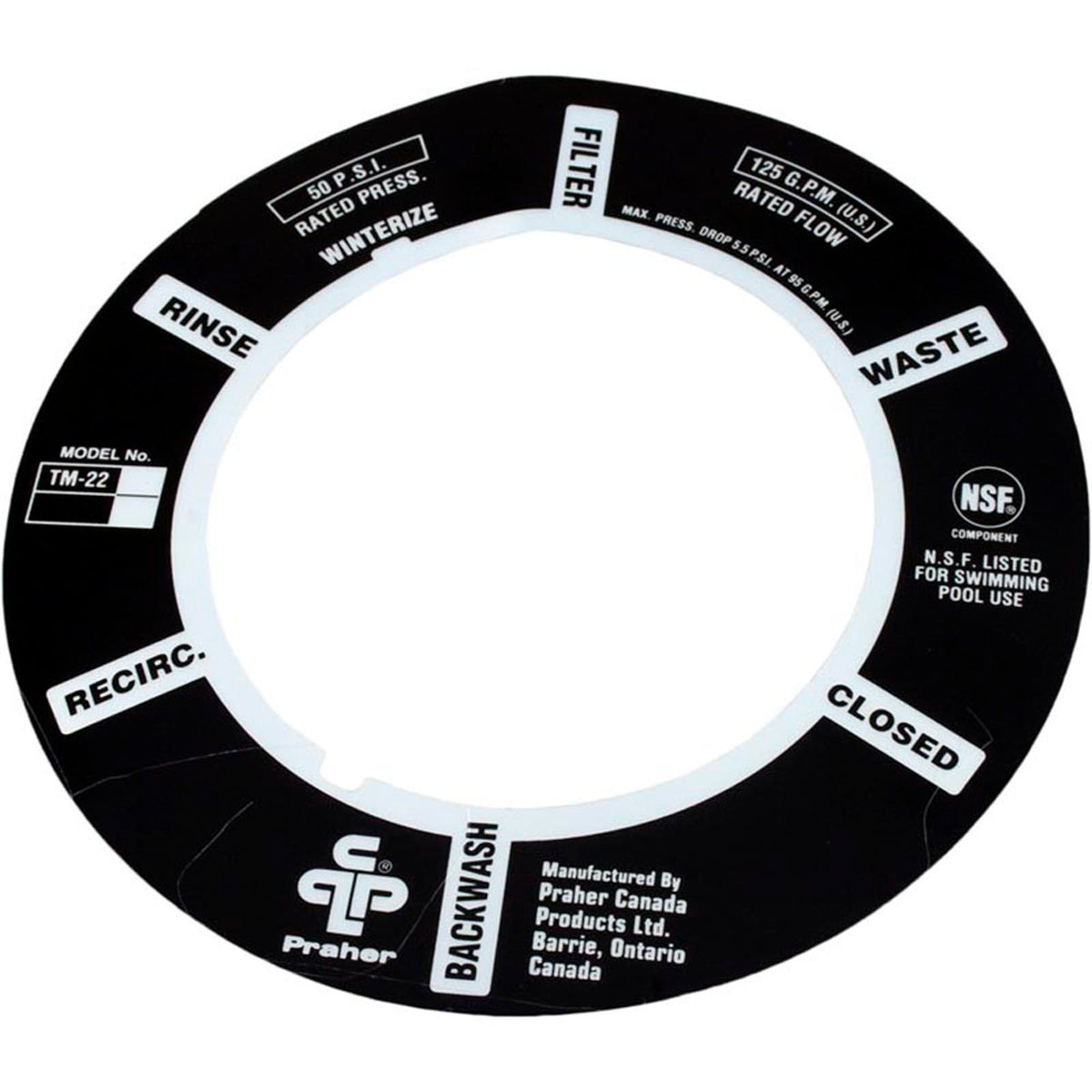 Decal, Praher ABS  2" Top Mount Valve