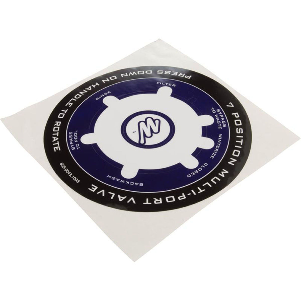Decal, Waterway, 1-1/2" Top Mount Valve