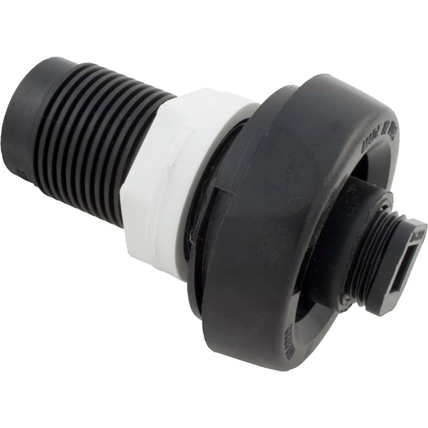 Spa Drain/Fill Valve, WW, 1-5/8" ACME threaded x 1"s, Black