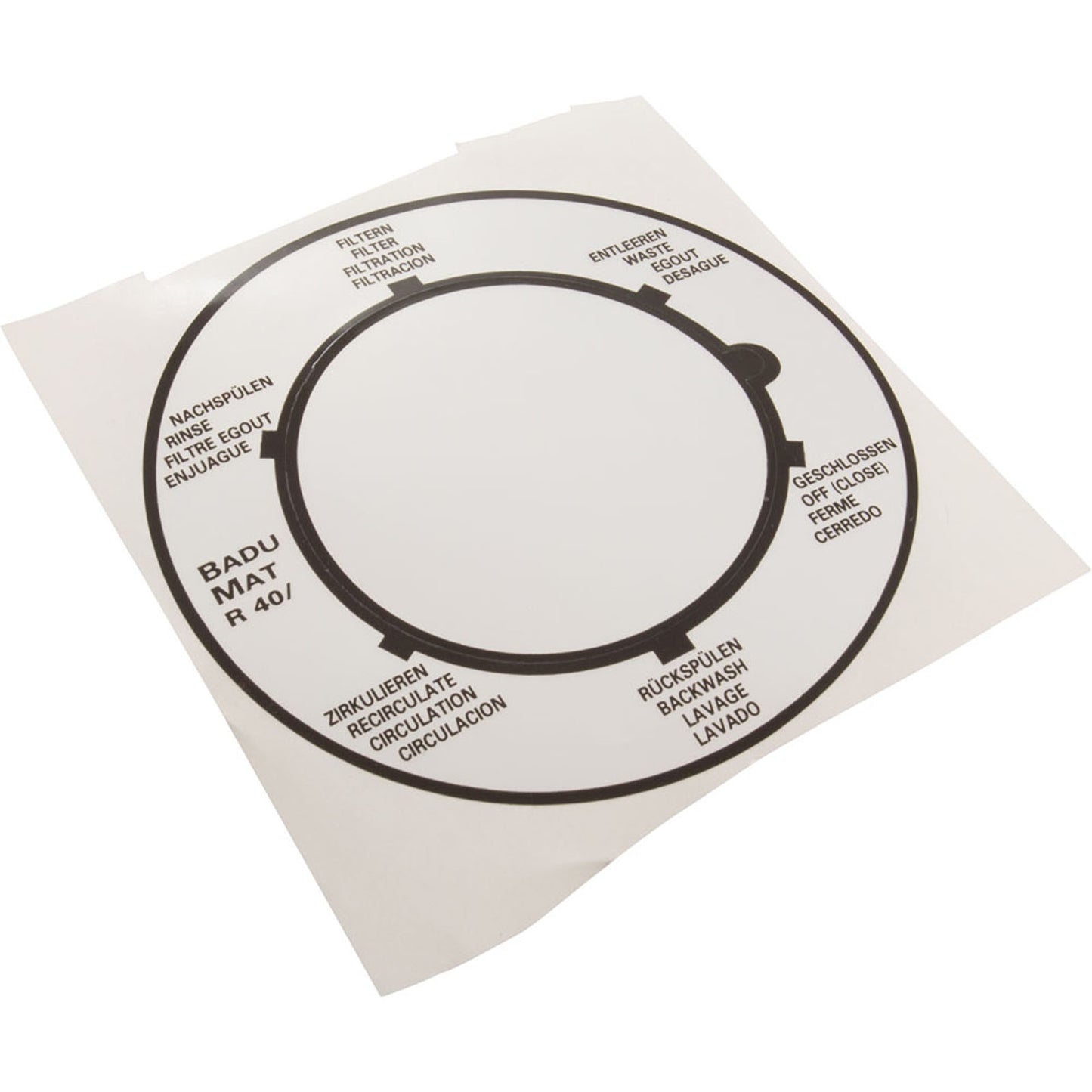 Label, Speck AquaSwim 250, 1-1/2" Multiport Valve