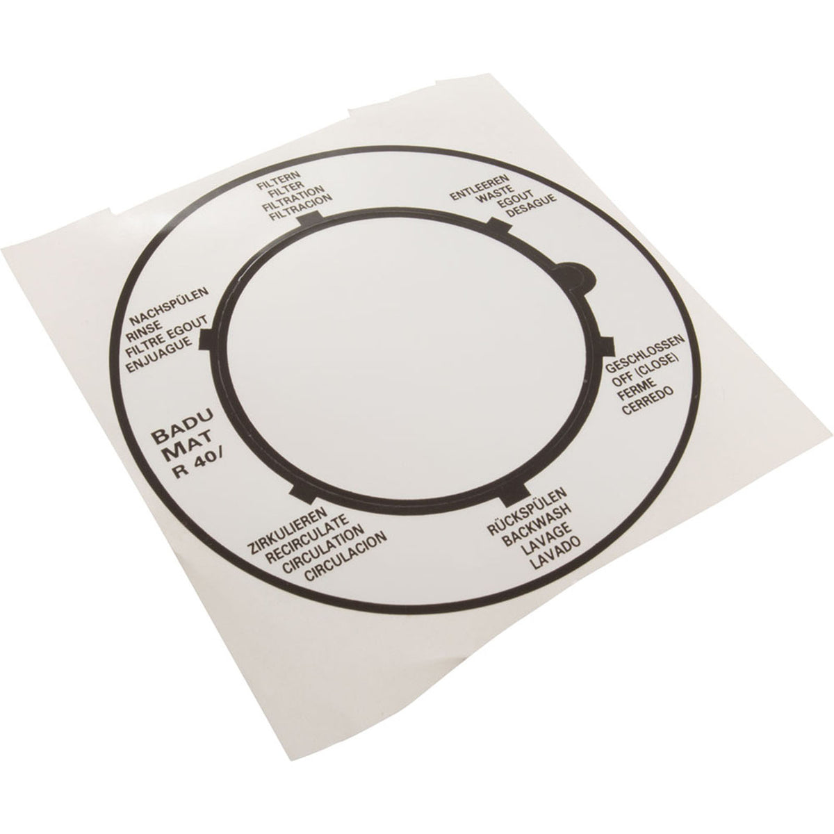 Label, Speck AquaSwim 250, 1-1/2" Multiport Valve