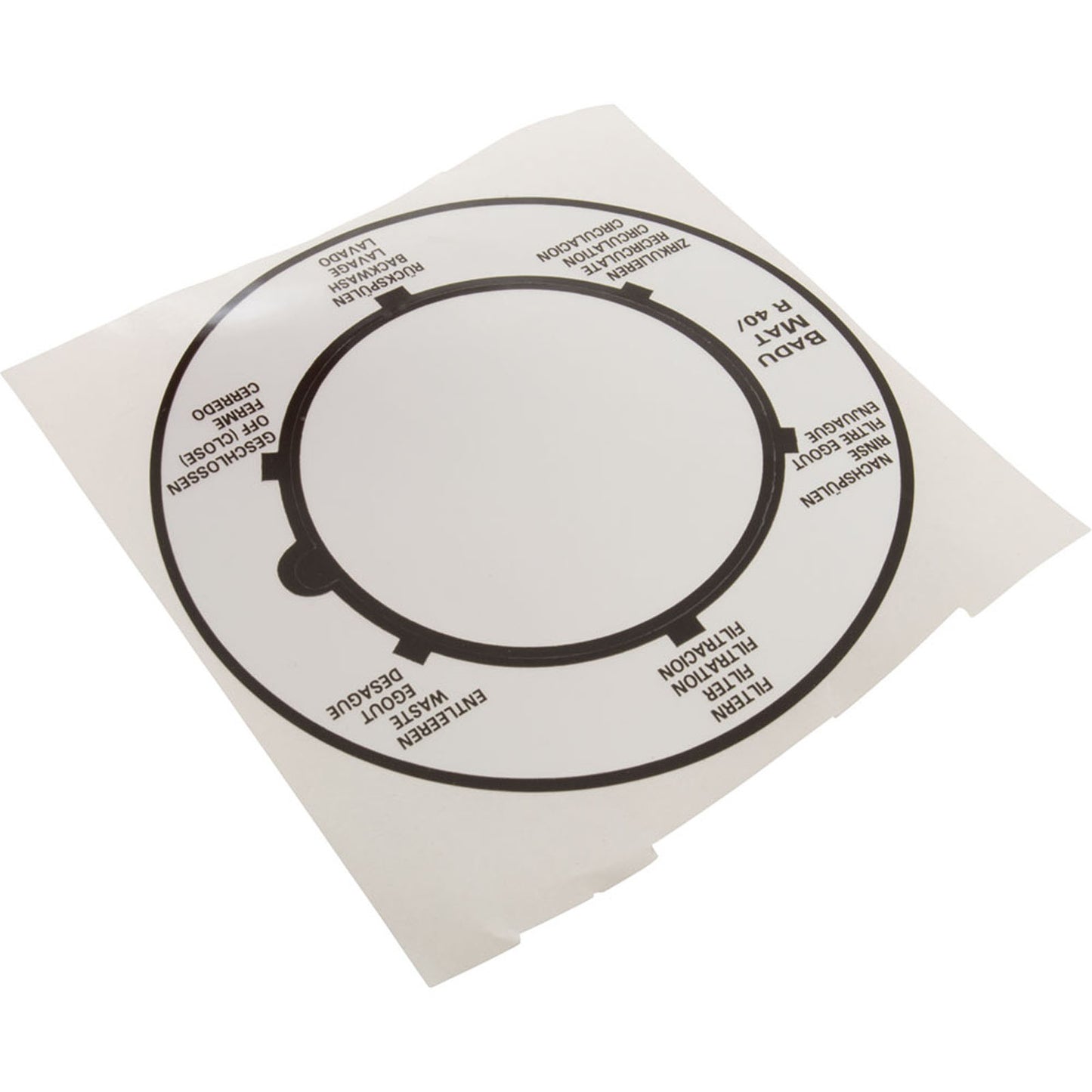 Label, Speck AquaSwim 250, 1-1/2" Multiport Valve