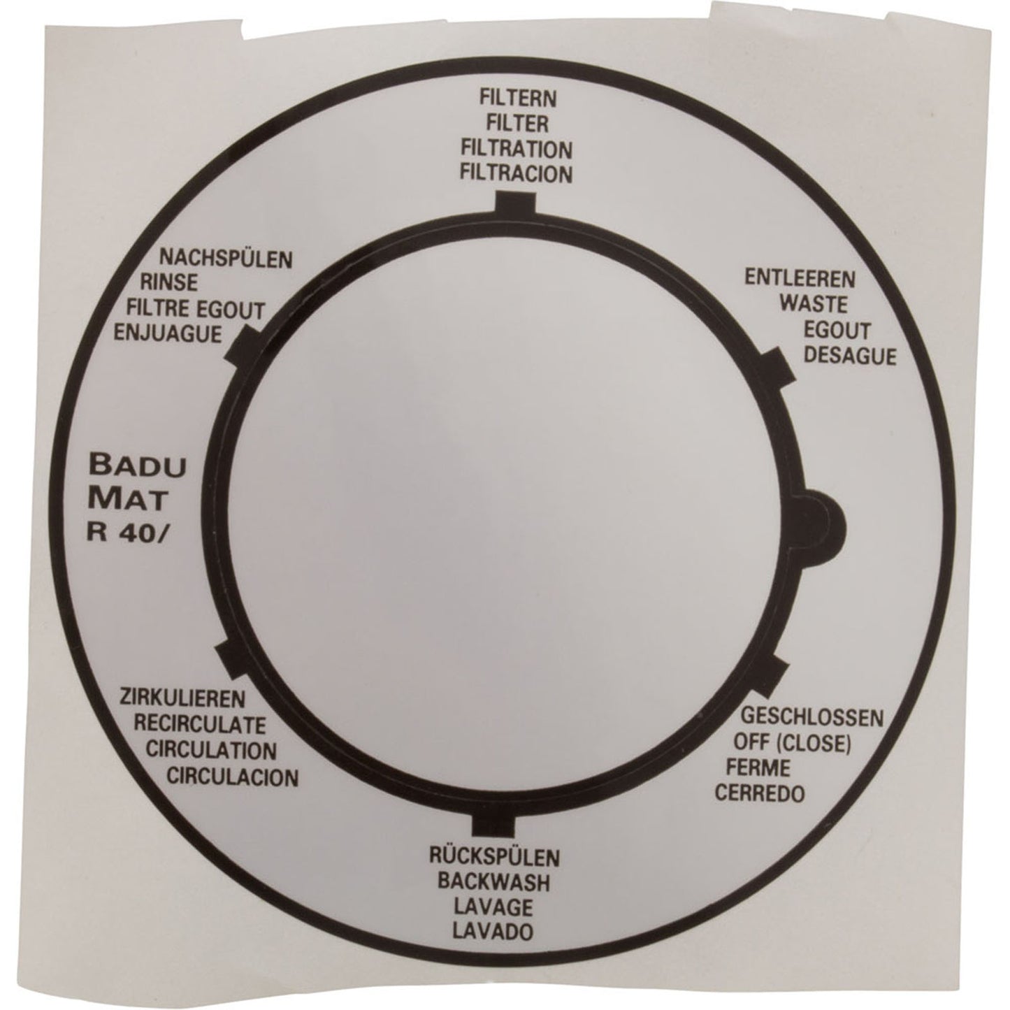 Label, Speck AquaSwim 250, 1-1/2" Multiport Valve
