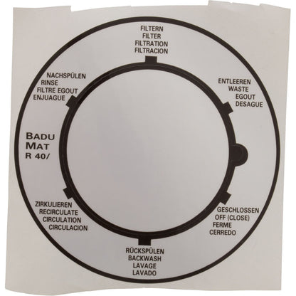 Label, Speck AquaSwim 250, 1-1/2" Multiport Valve
