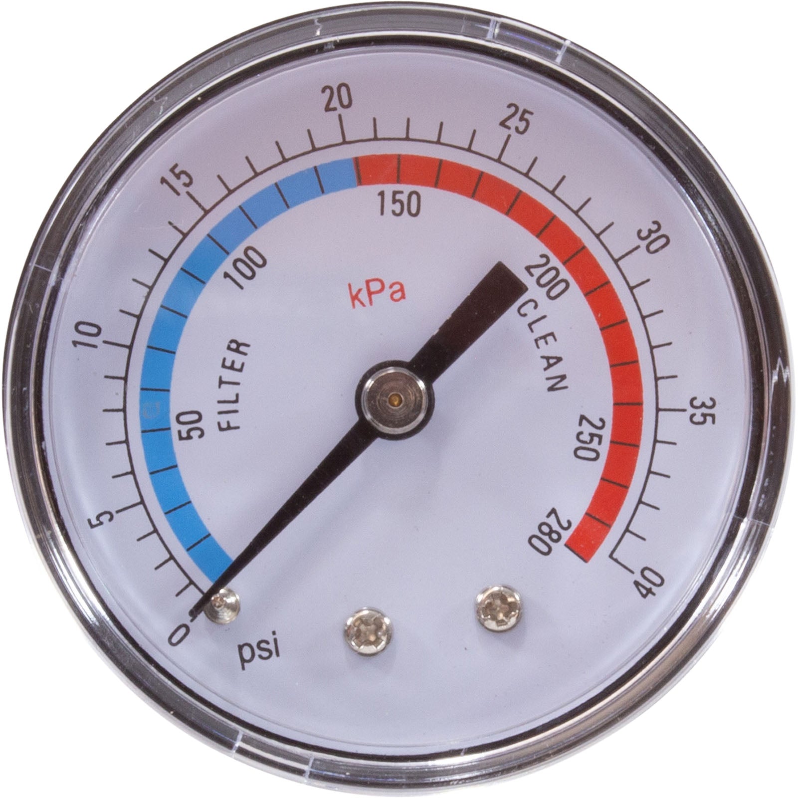 Pressure Gauge, AquaPro AL75, W/ O-Ring, 28psi, Plastic