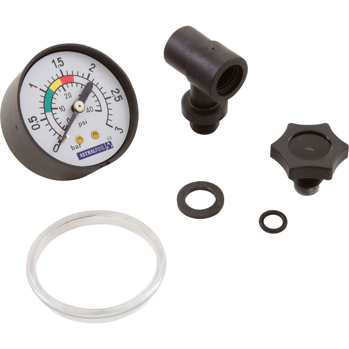 Pressure Gauge Kit, Astral, Back Mount, 1/8"