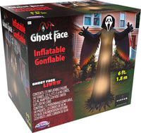 6 FT Ghost Face Lawn Light Up Inflatable