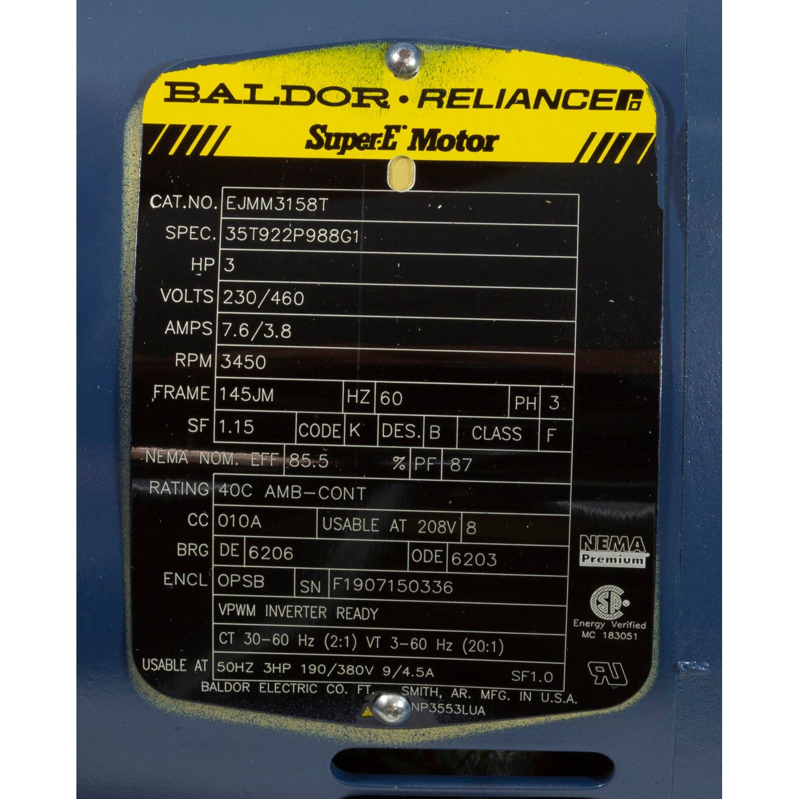 Pump, Pentair D Series, 3.0hp, 230v, 3 Phase, Med Head, Self Prime