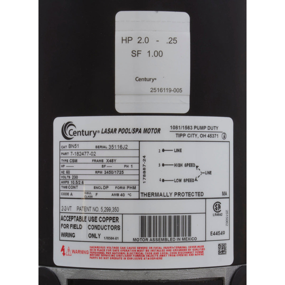 Pump, Dura-Jet DJ, 2.0hp Century, 230v, 2-Speed, 2"