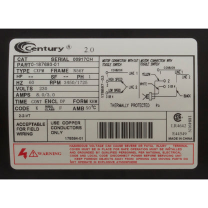 Bomba, BWG Dura-Jet, 3.0SPL, 230v, 2 velocidades, marco 56, Marquis Repl