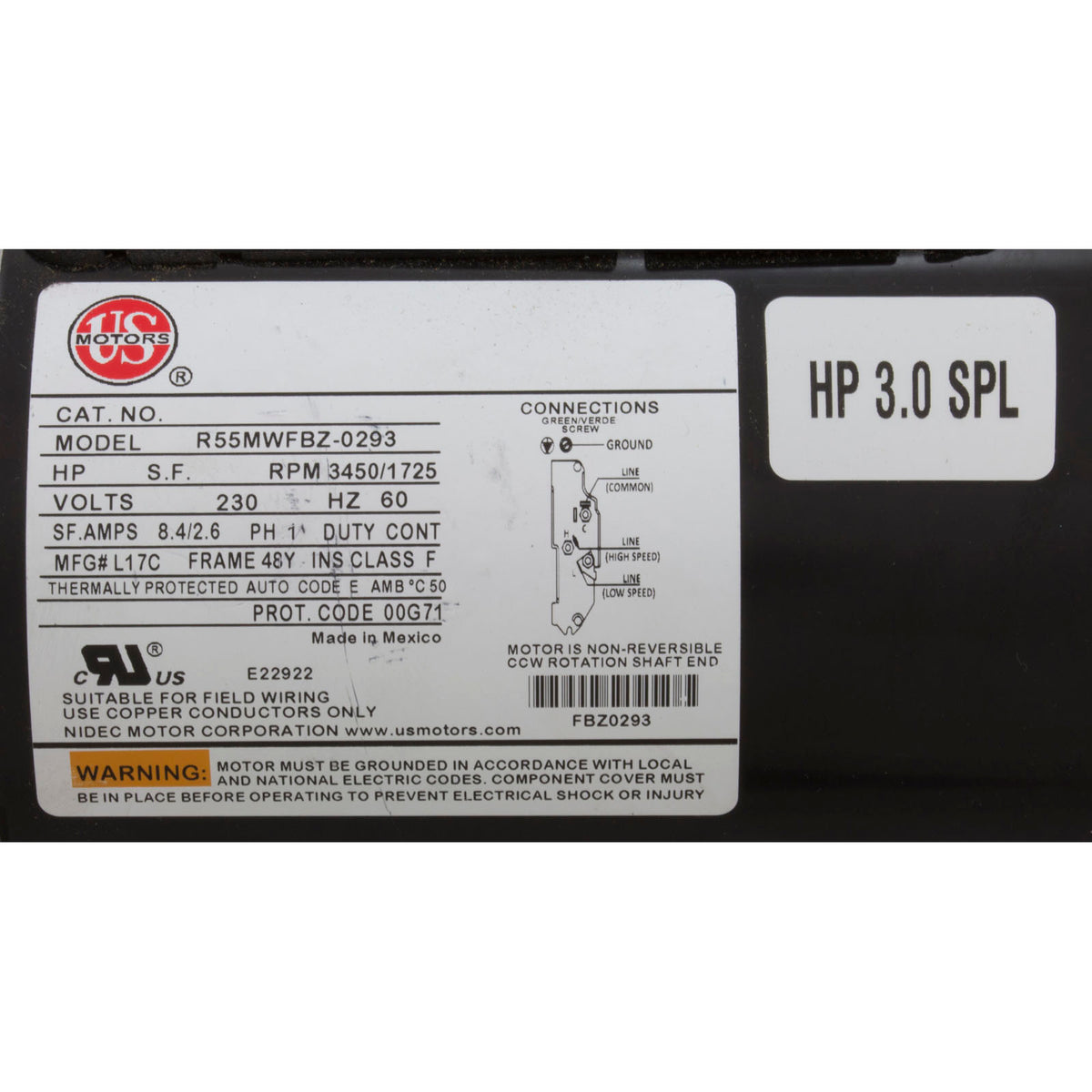 Pump, Sta-Rite/BWG DuraJet DJ, 3.0hp Nidec, 230v, 2-Spd, 2"
