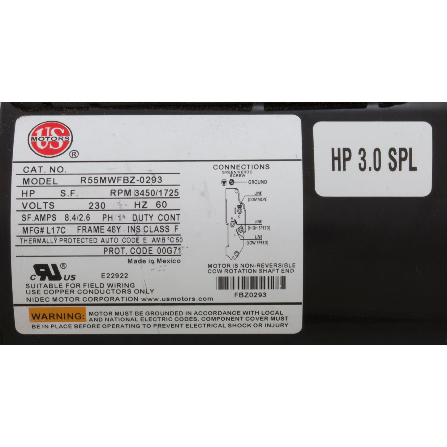 Bomba, Sta-Rite/BWG DuraJet DJ, 3,0 hp, Nidec, 230 V, 2 velocidades, 2"