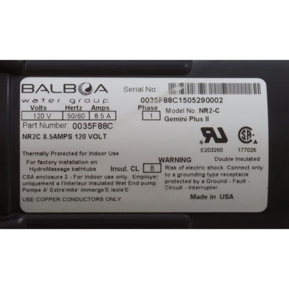 Bomba, para baño, BWG Gemini Plus II VS, 0,75 hp, 115 v, 1-1/2", OEM