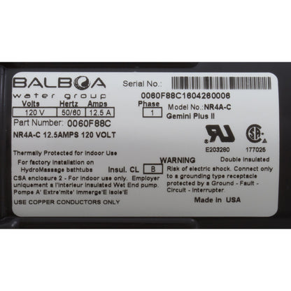 Bomba para baño, BWG Gemini Plus II, 1,5 hp, 115 V, 1-1/2", con AS, OEM