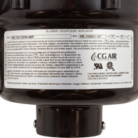Blower, CG Air Millenium Eco, 115v, 7.0A, 3ft AMP Cord