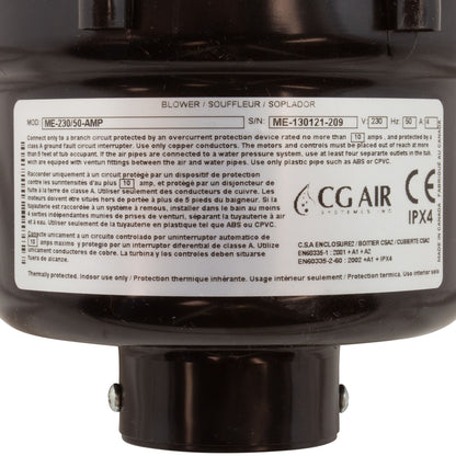 Souffleur, CG Air Millenium Eco, 230 V, 4,0 A, 50 Hz, 3 pi AMP, avec silencieux