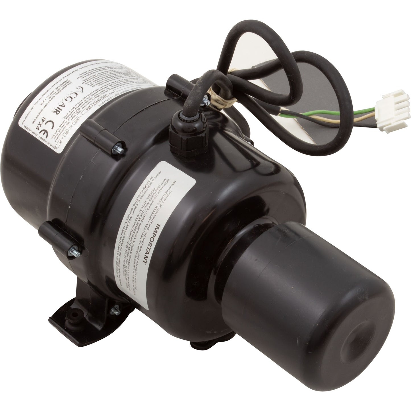 Blower, CG Air Millenium 3, 115v, 7.0A, 3-Spd, 3ft AMP, Heater, AS