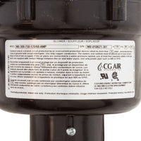 Blower, CG Air Millenium O, 115v, 9.5A, Heater, 3' AMP, w/Muffler