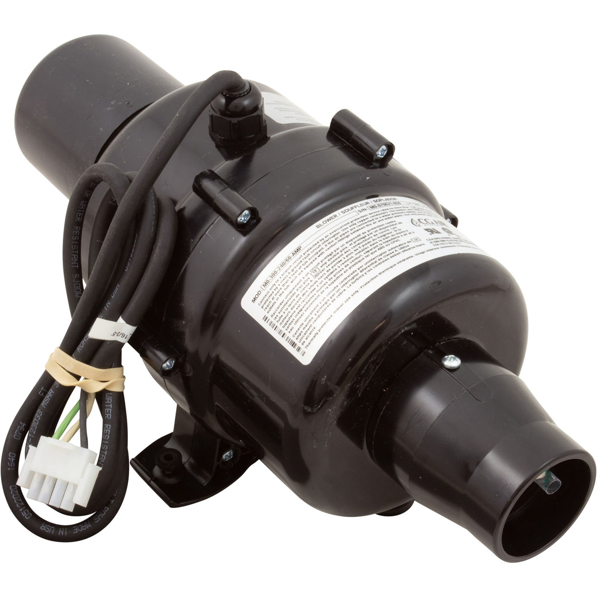 Blower, CG Air Millenium O, 230v, 6.0A, Heater, 3' AMP, w/Muffler
