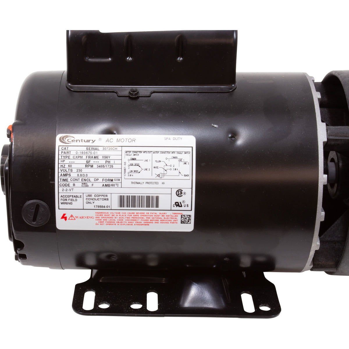 Pump, BWG Vico Ultimax, 2.0hp, 230v, 2-Spd, 56fr, 2", Side Disch