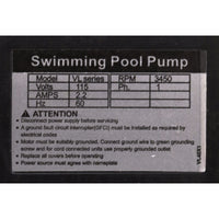 Pump, Hayward VL Series, 115v, 1-Spd, w/o Strainer, OEM