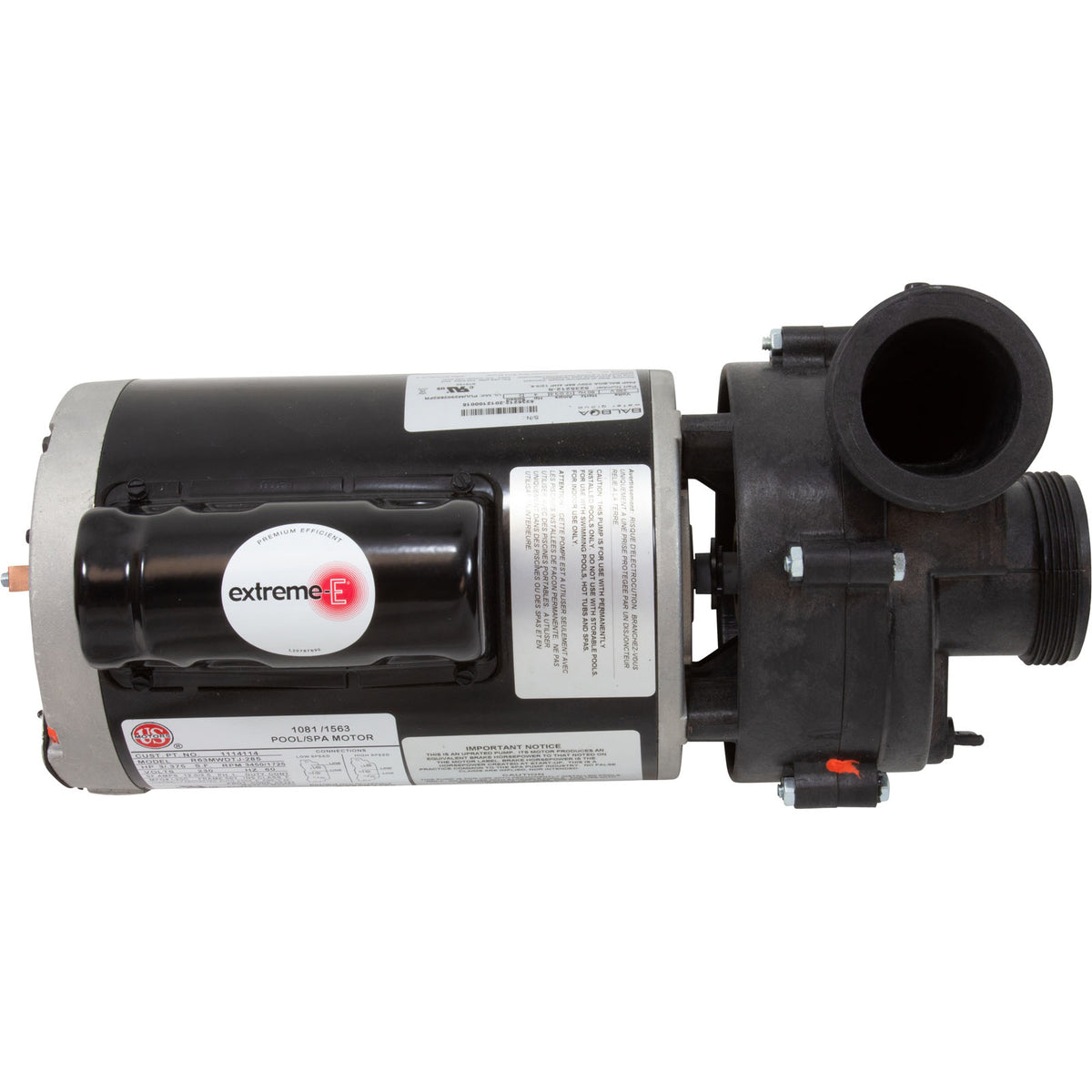 Pump, BWG Vico Ultimax, 3.0hp, 230v, 2-Spd, 56fr, 2", Side Disch