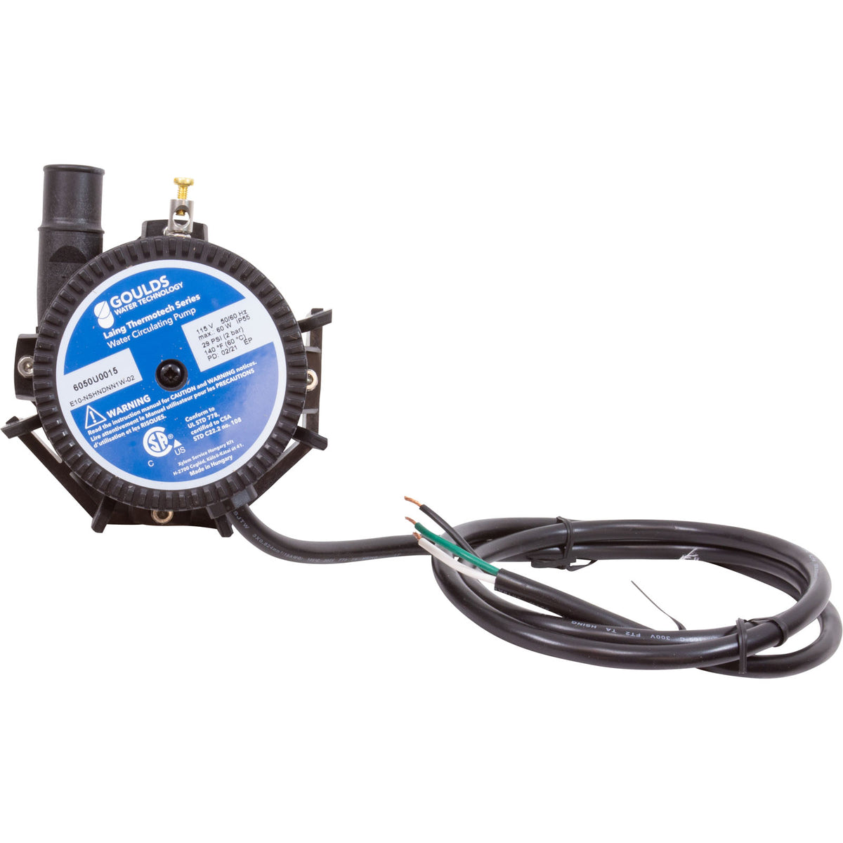 Pump, Circ, Laing E-10, 115v, 3/4"b, 4ft Bare Cord, OEM